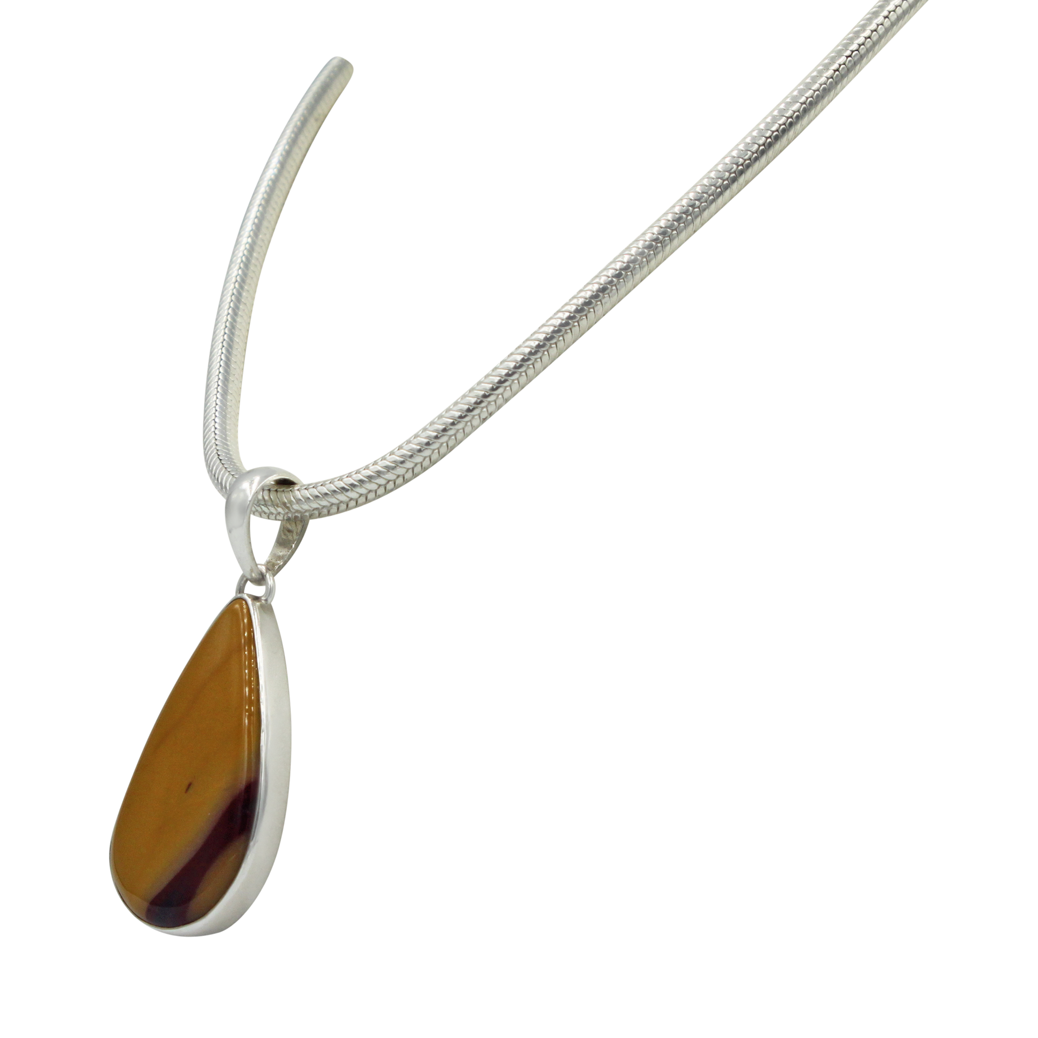 Very unique shape of a Mookaite statement Pendant in open back bazel setting Secondary image