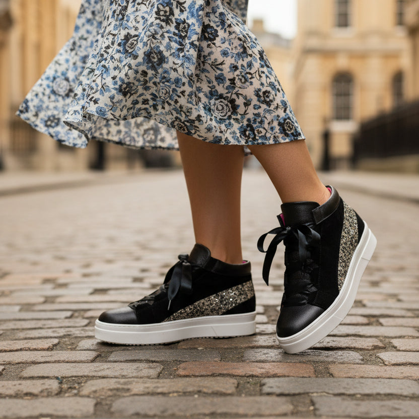 Patin Black/White Sequin High-Rise Sneaker – LAST PAIRS 36 & 39! Secondary image
