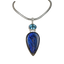 Stunning Large Labradorite and a Beautiful Blue Topaz Statement Pendant