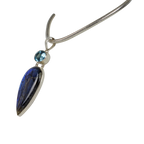 Stunning Large Labradorite and a Beautiful Blue Topaz Statement Pendant