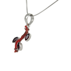 Red Coral Branch Pendant Accent with Faceted Multi-Garnet Stones