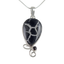 Teardrop shaped Septarian Gronate Pendant Accents with a Smoky Quartz on Silver Work