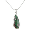 Sterling Silver Wrap Over Pendant Set With a Long Teardrop Chrysoprase Stone