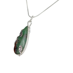 Sterling Silver Wrap Over Pendant Set With a Long Teardrop Chrysoprase Stone