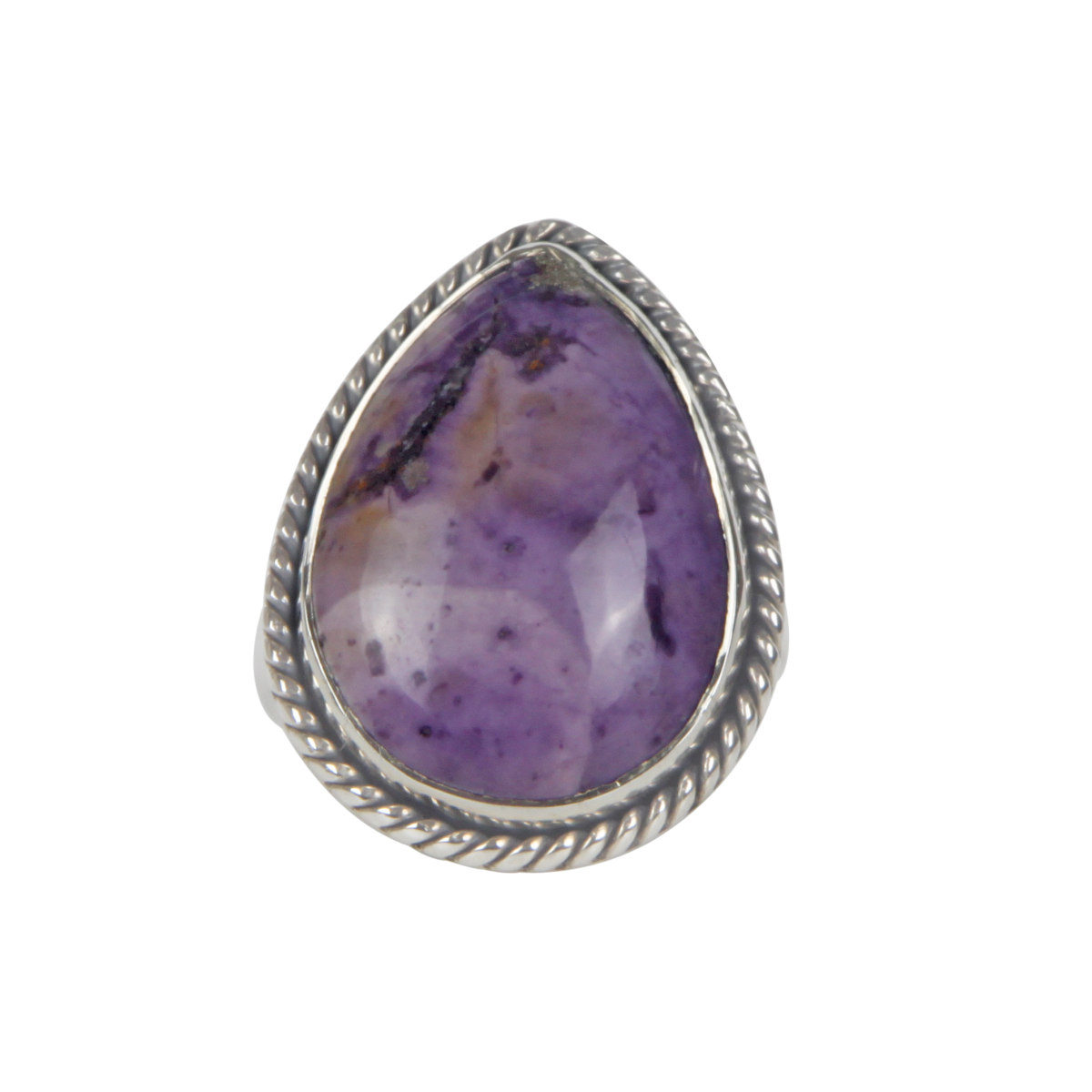 Sundari Jewellery Teardrop Shaped Tiffany Sterling Silver Ring Main image