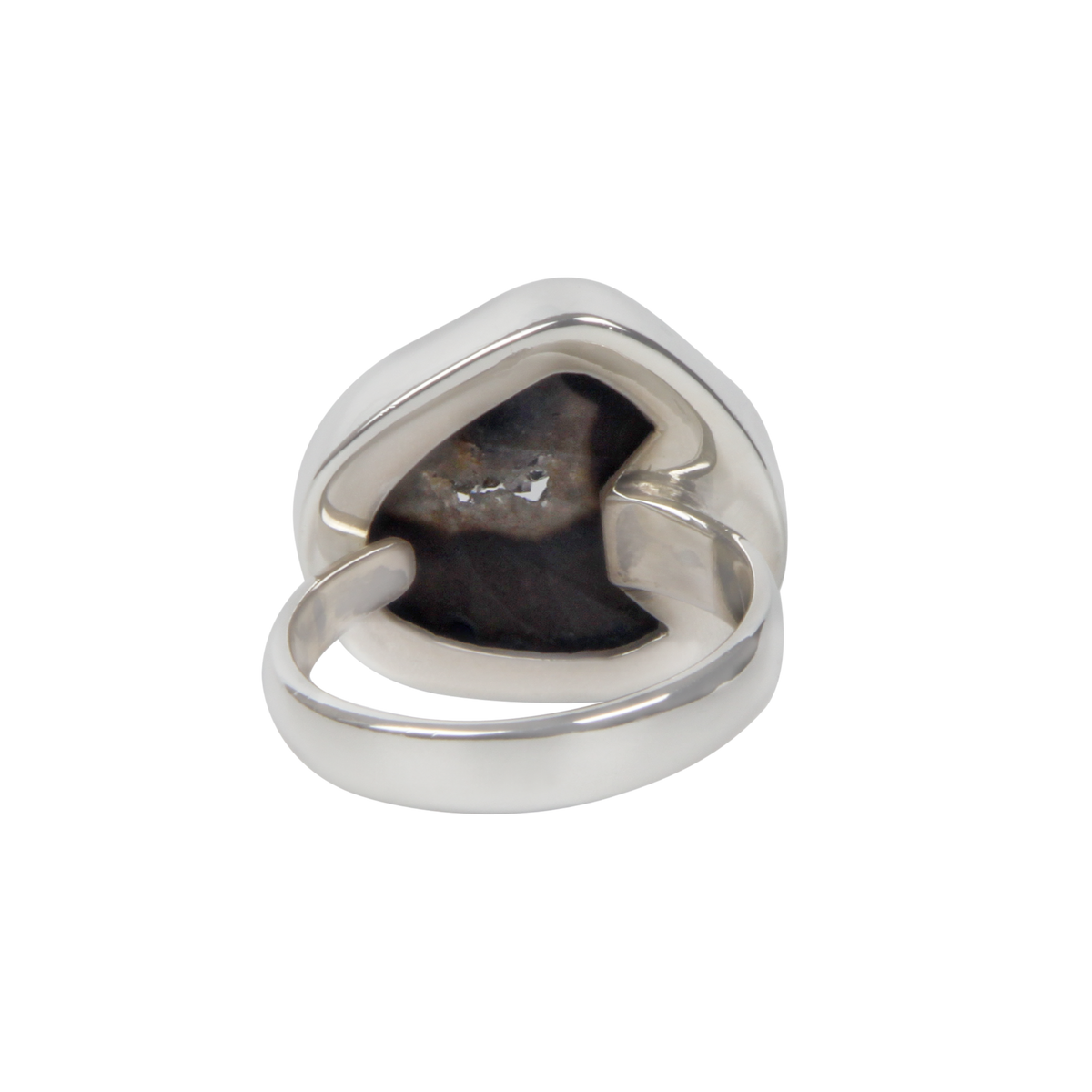 Sundari Jewellery Small Black Agate Sterling Silver Ring