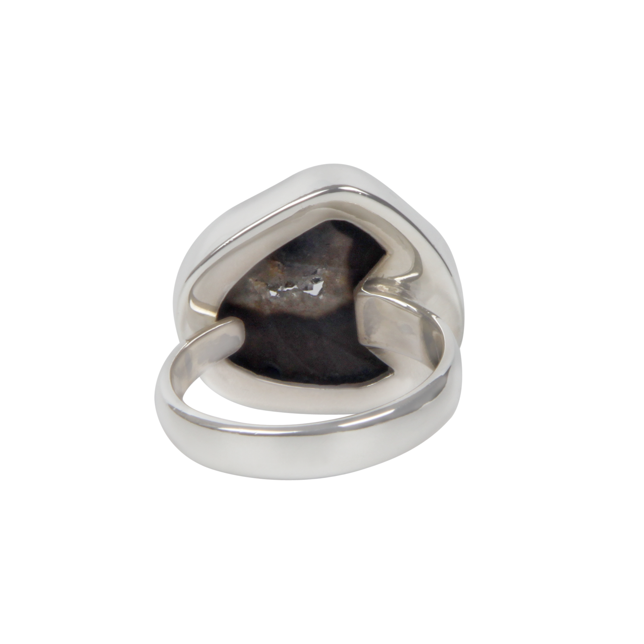 Sundari Jewellery Small Black Agate Sterling Silver Ring