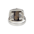 Sundari Jewellery Square Shaped Peanut Wood Jasper Sterling Silver Ring