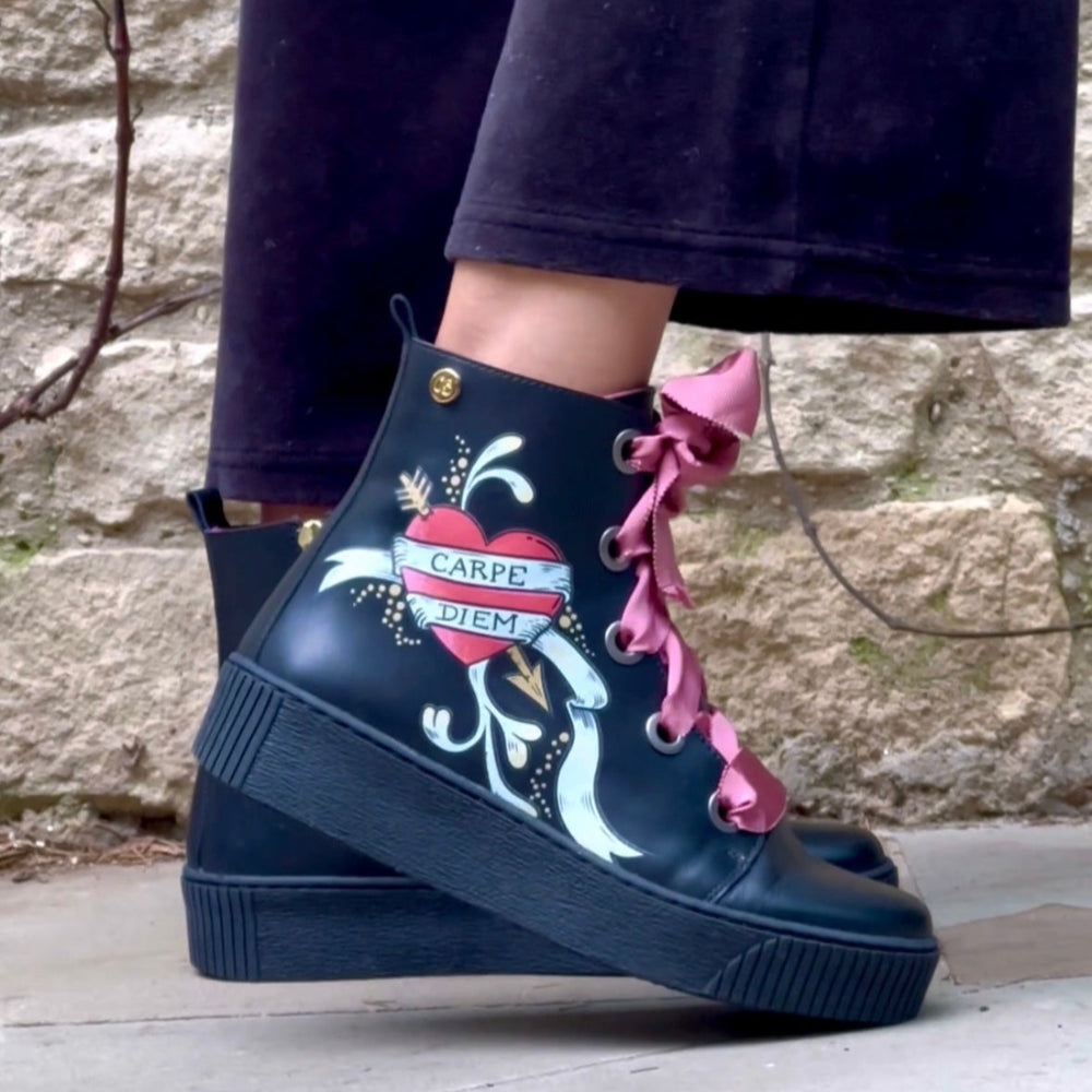 Tattoo- Black ankle boot Secondary image