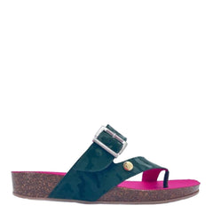 Je Suis - Green army flat cork sandal
