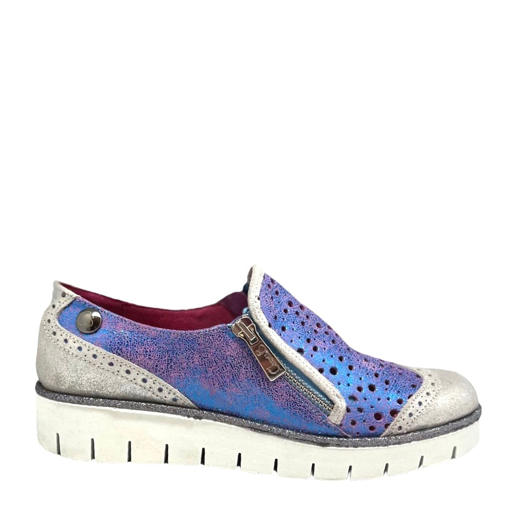Zap - Silver/Turquoise zip up shoe Main image
