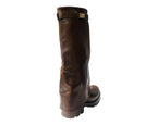 Knee High Faux Leather Fold Over Chunky Sole Boots