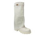 Knee High Faux Leather Fold Over Chunky Sole Boots