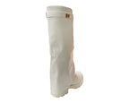 Knee High Faux Leather Fold Over Chunky Sole Boots