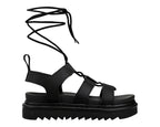 Chunky Sole Faux Leather Lace Up Gladiator Sandals