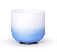 Crystal Singing Bowl Set Half Colour Gradient Design 6-12" 7pcs Frosted Quartz