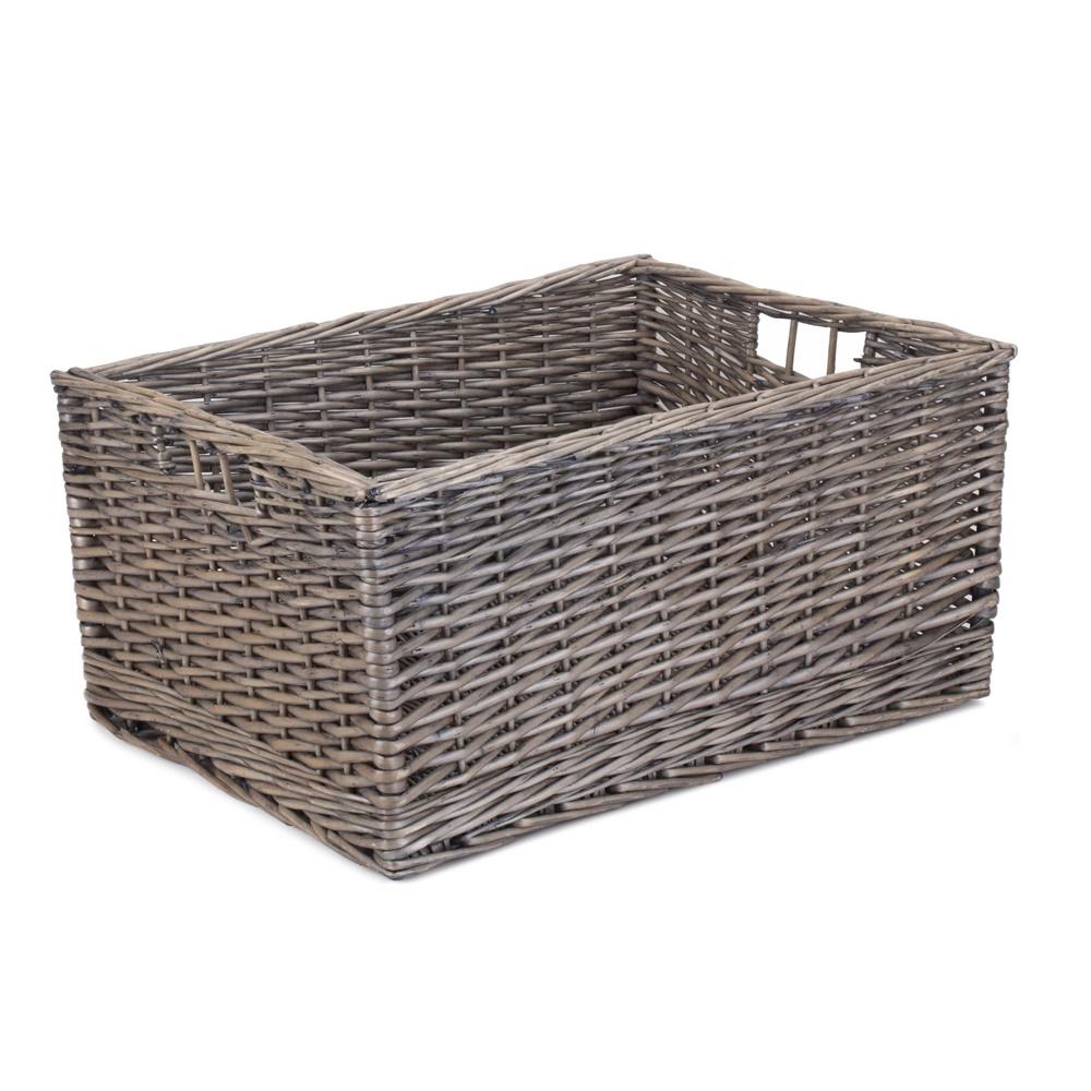 Jumbo Antique Wash Wicker Storage Basket Secondary image