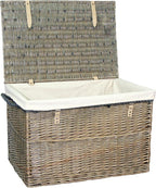 Red Hamper Large Antique Wash Storage Wicker Basket