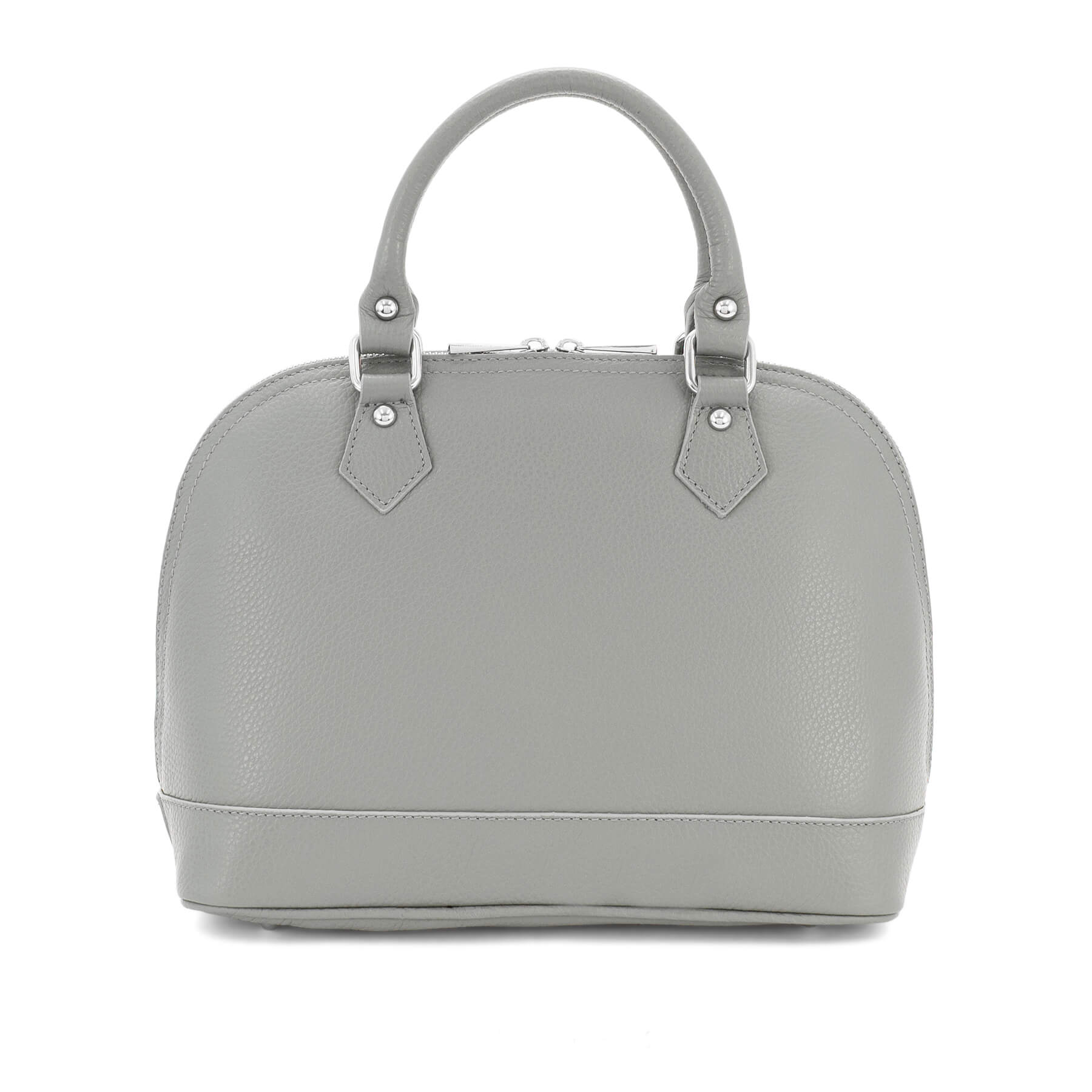 Italian Designer Soft Leather Bowling Bag - Swolit Bria Grey Main image