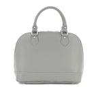 Italian Designer Soft Leather Bowling Bag - Swolit Bria Grey