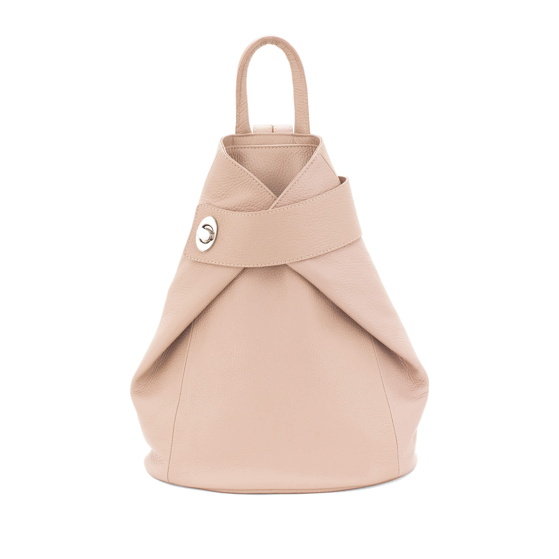 Italian Designer Soft Leather Folding Backpack -Multiuso - Nude Main image