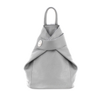 Italian Designer Soft Leather Folding Backpack -Multiuso - Pale Grey