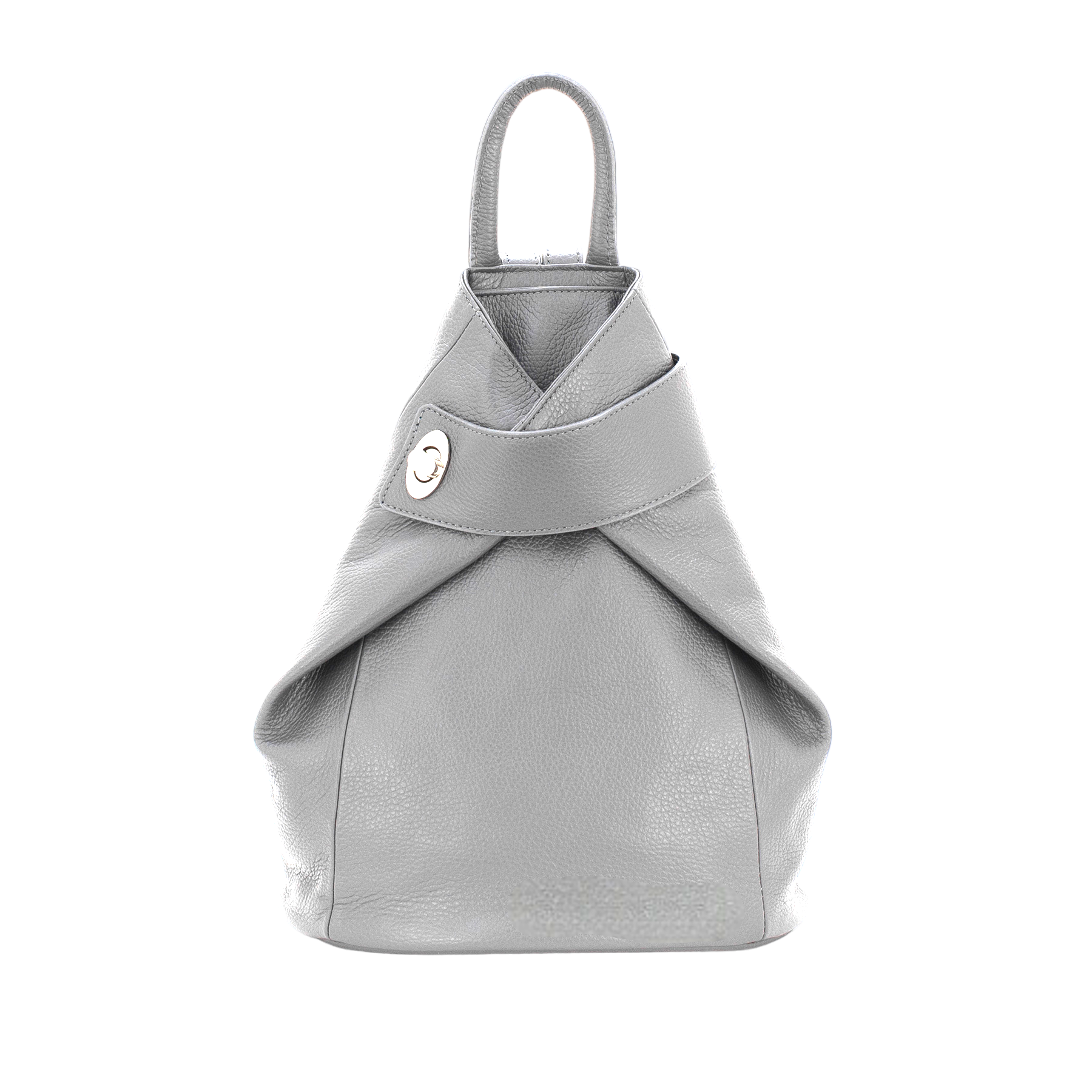 Italian Designer Soft Leather Folding Backpack -Multiuso - Pale Grey