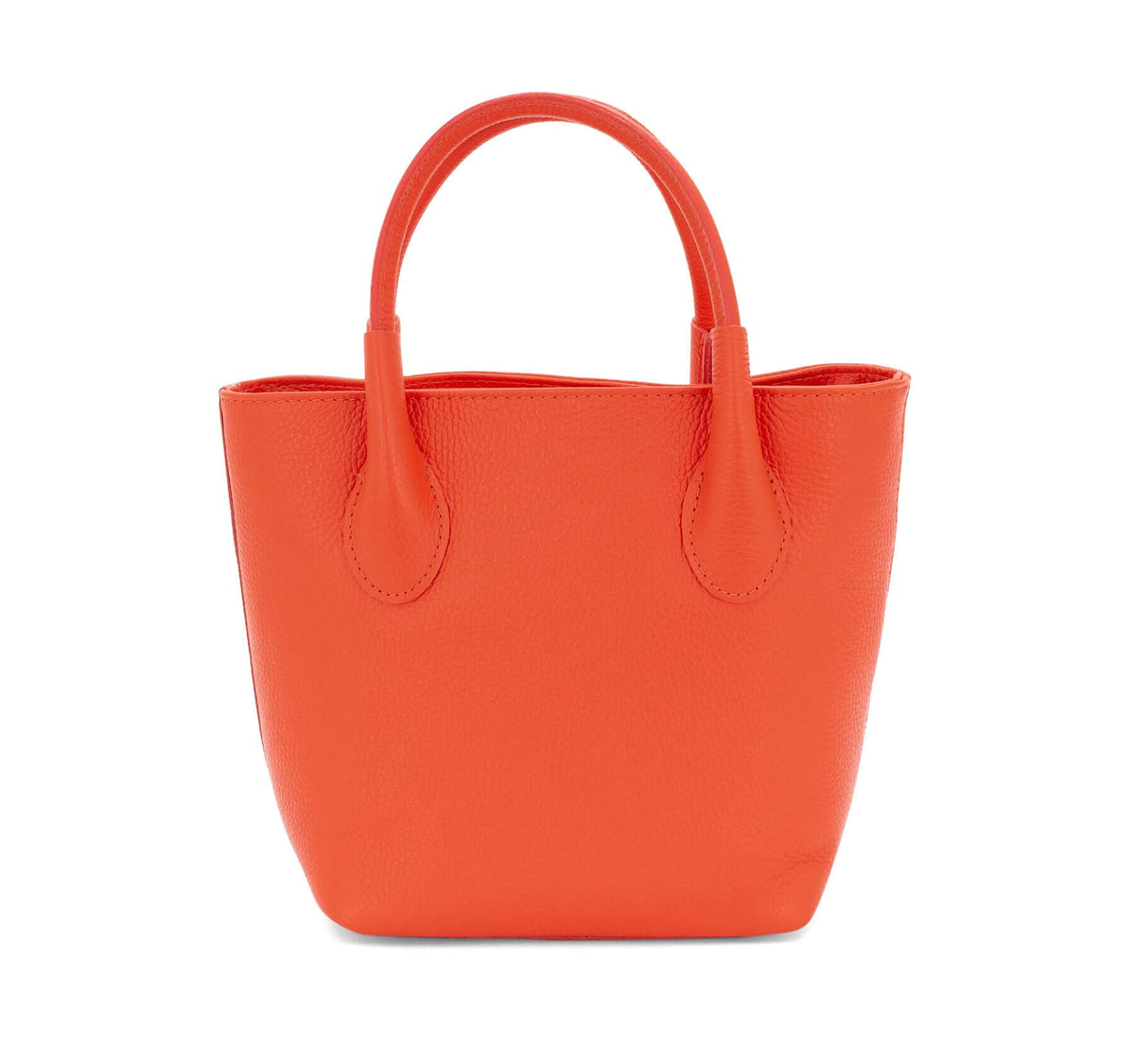 Italian Designer Leather Grab Bag - Swolit Domenico Dark Orange