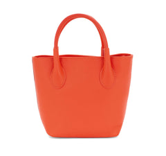 Italian Designer Leather Grab Bag - Swolit Domenico Dark Orange