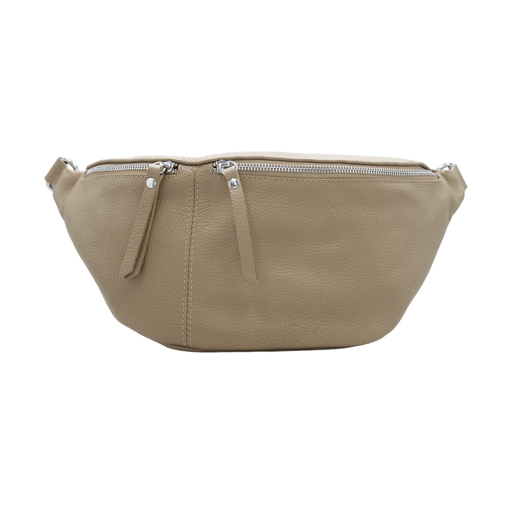 Italian Designer Leather Large Sling Bag Dark Beige Main image