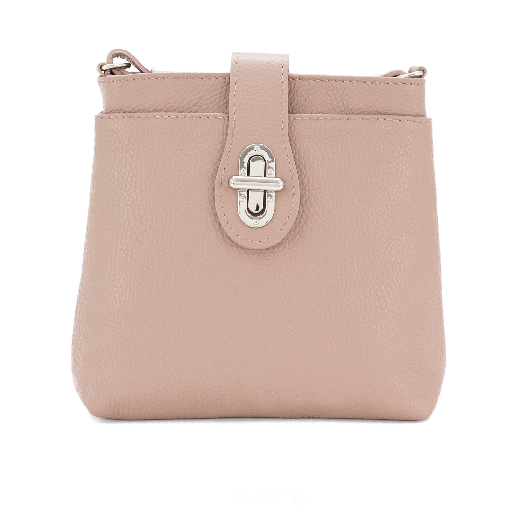 Italian Designer Leather Multi-compartment Crossbody Cleo Nude Main image