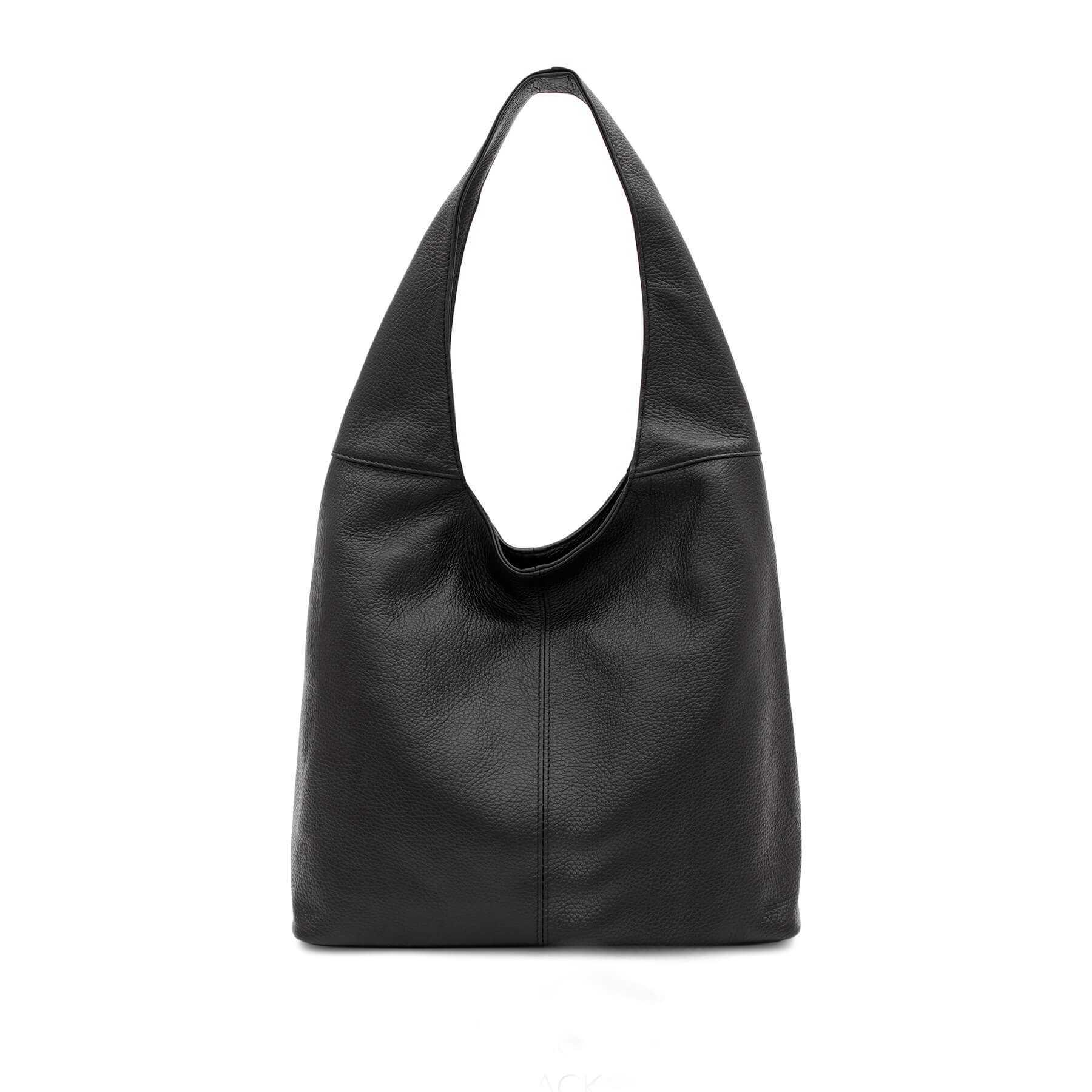 Italian Leather Plain Hobo Bag- Swolit Alessandra - Black Secondary image