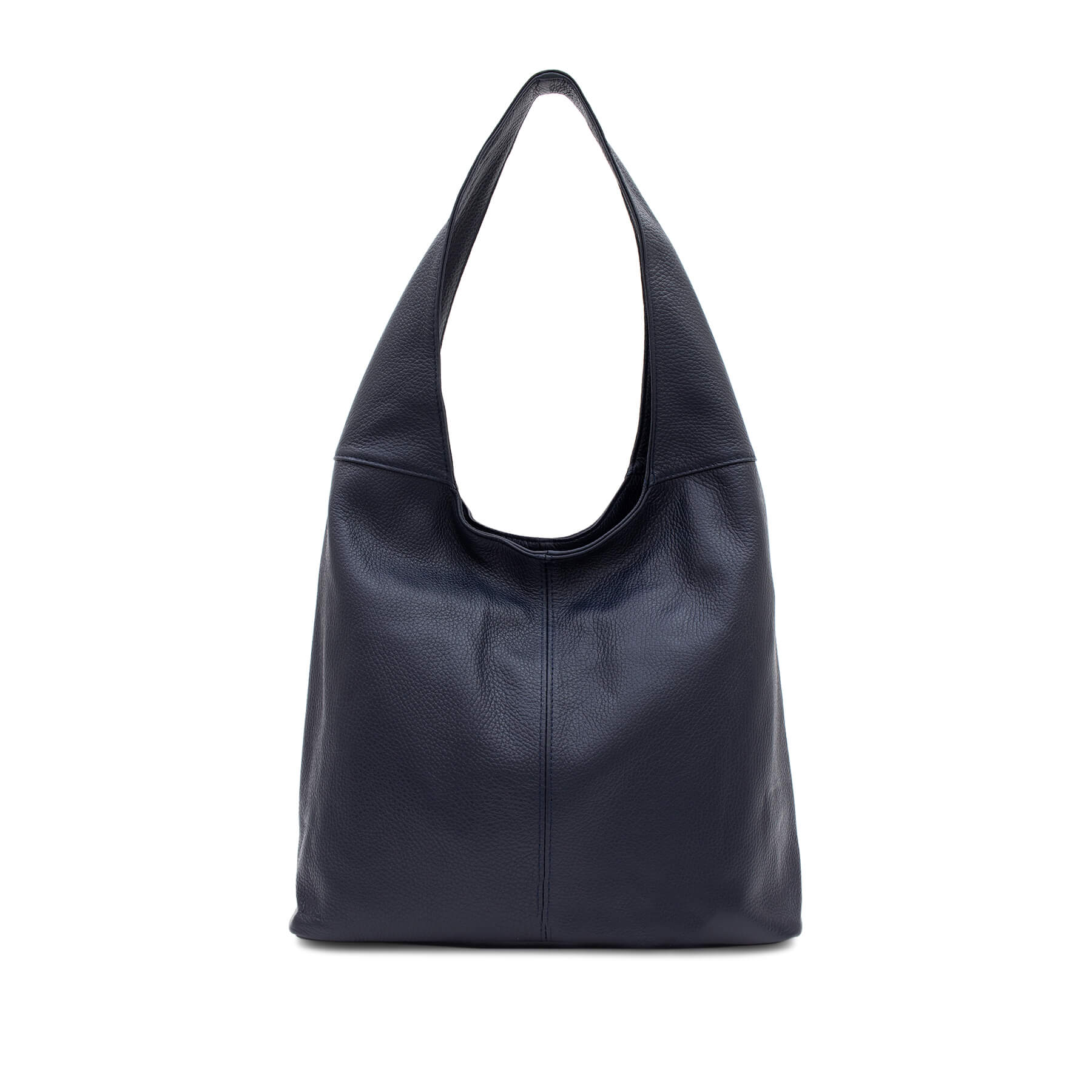 Italian Leather Plain Hobo Bag- Swolit Alessandra - Navy Secondary image