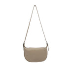Italian Designer Leather Round Shoulder Bag Dark Beige