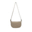 Italian Designer Leather Round Shoulder Bag Dark Beige