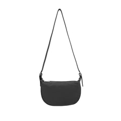 Italian Designer Leather Round Shoulder Bag Black