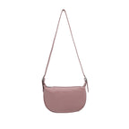 Italian Designer Leather Round Shoulder Bag Dusty Pink
