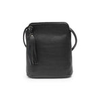 Italian Leather Tassel Crossbody-Fozzino Black