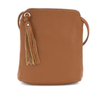 Italian Leather Tassel Crossbody-Fozzino Dark Tan