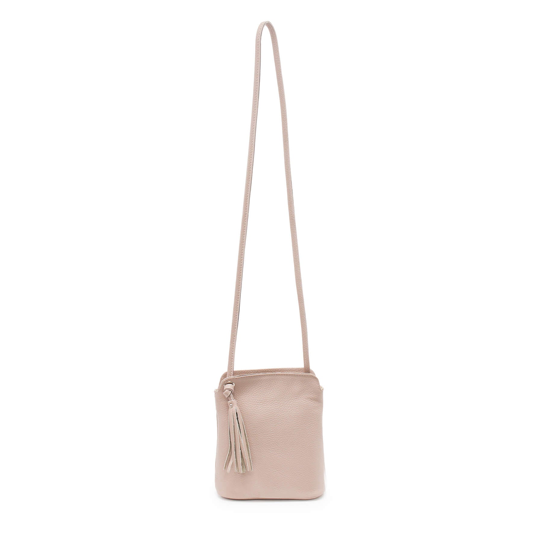Italian Leather Tassel Crossbody-Fozzino Dark Tan