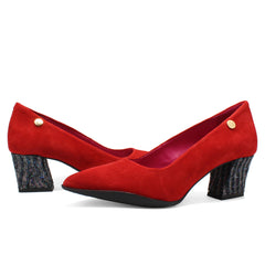 Lu Lu - Red Suede low heel