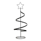 Black Metal Spiral Tree Ornament with Star Topper