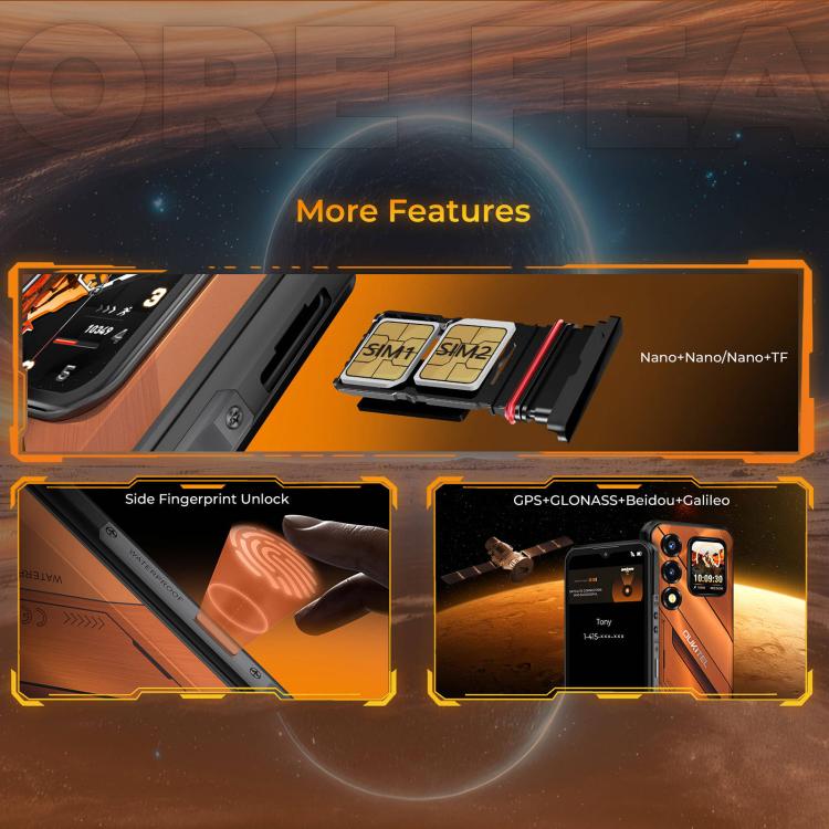 [HK Warehouse] Oukitel WP66 5G Rugged Phone, 12GB+512GB, Side Fingerprint, 6.6 inch Android 16.0 MTK Dimensity 7025 Octa-Core, NFC, OTG, Network: 5G (Orange)