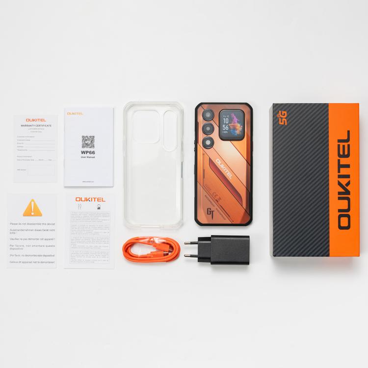 [HK Warehouse] Oukitel WP66 5G Rugged Phone, 12GB+512GB, Side Fingerprint, 6.6 inch Android 16.0 MTK Dimensity 7025 Octa-Core, NFC, OTG, Network: 5G (Orange)