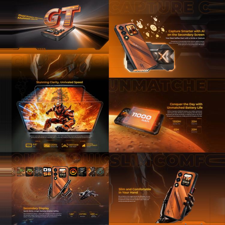 [HK Warehouse] Oukitel WP66 5G Rugged Phone, 12GB+512GB, Side Fingerprint, 6.6 inch Android 16.0 MTK Dimensity 7025 Octa-Core, NFC, OTG, Network: 5G (Orange)
