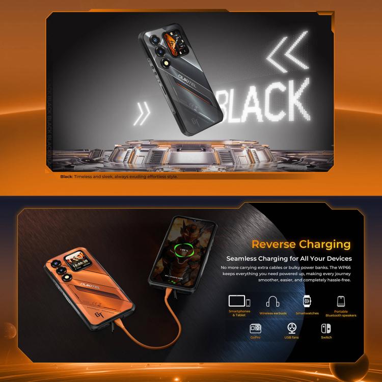 [HK Warehouse] Oukitel WP66 5G Rugged Phone, 12GB+512GB, Side Fingerprint, 6.6 inch Android 16.0 MTK Dimensity 7025 Octa-Core, NFC, OTG, Network: 5G (Orange)
