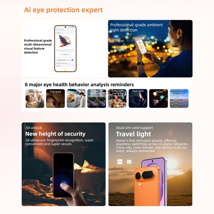 Honor Magic8 Pro Air, 12GB+256GB, Screen Fingerprint, 6.31 inch MagicOS 10.0 / Android 16 Dimensity 9500 Octa Core, Network: 5G, NFC, OTG (Orange)