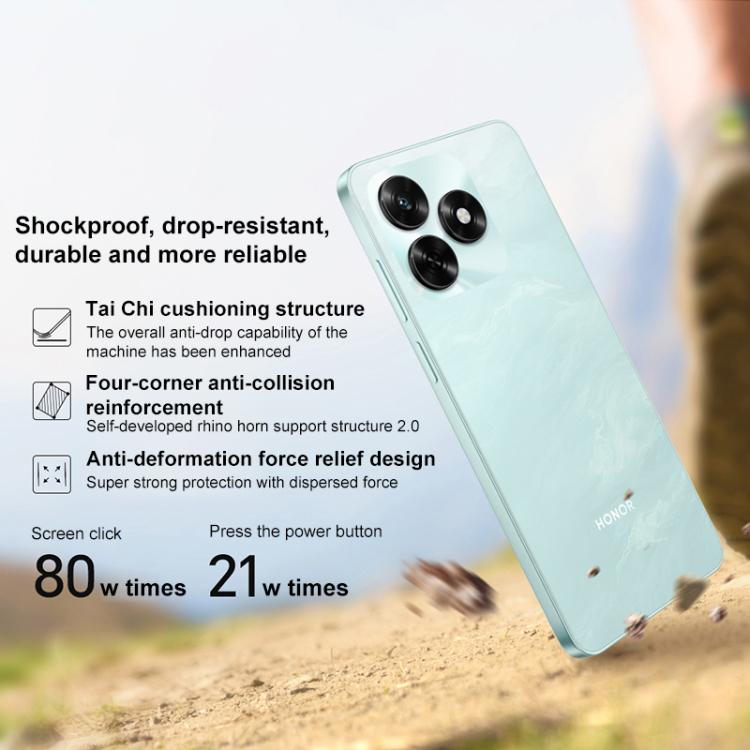 Honor Play 70C, 4GB+128GB, 6.75 inch MagicOS 9.0 Android 15 MediaTek Helio G81 Ultra Octa Core, Network: 4G, OTG (Cyan)