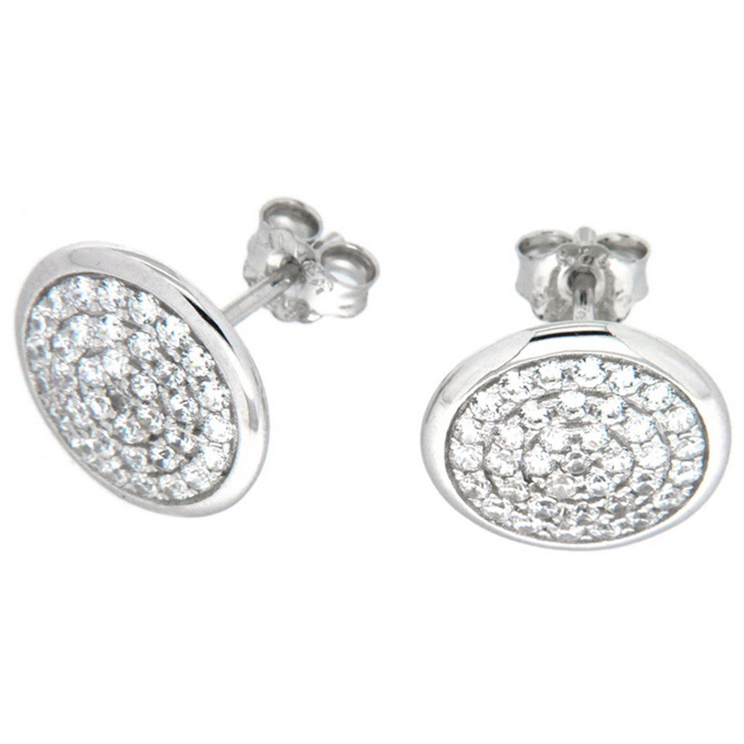Pearlz Ocean Cubic Zirconia Circle Stud Earrings Secondary image