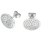 Pearlz Ocean Cubic Zirconia Circle Stud Earrings